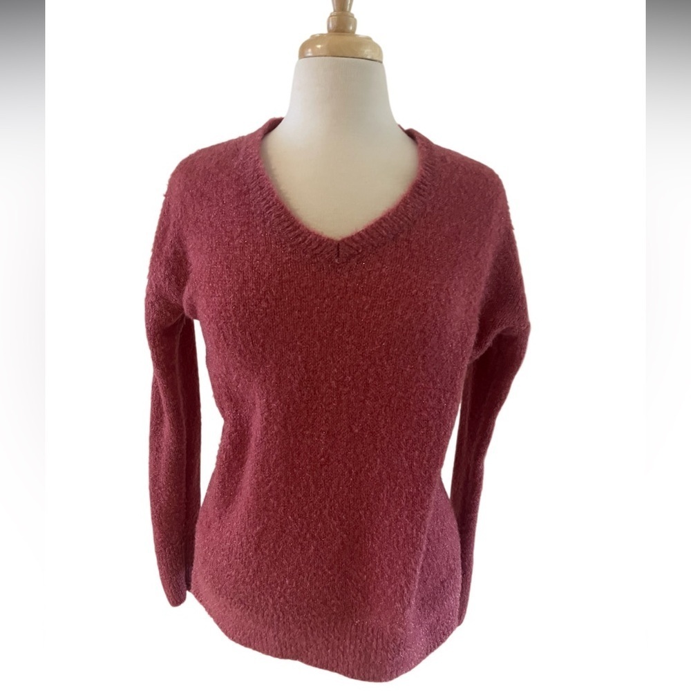 Halogen Metallic Sweater-Size XS- dark mauve color